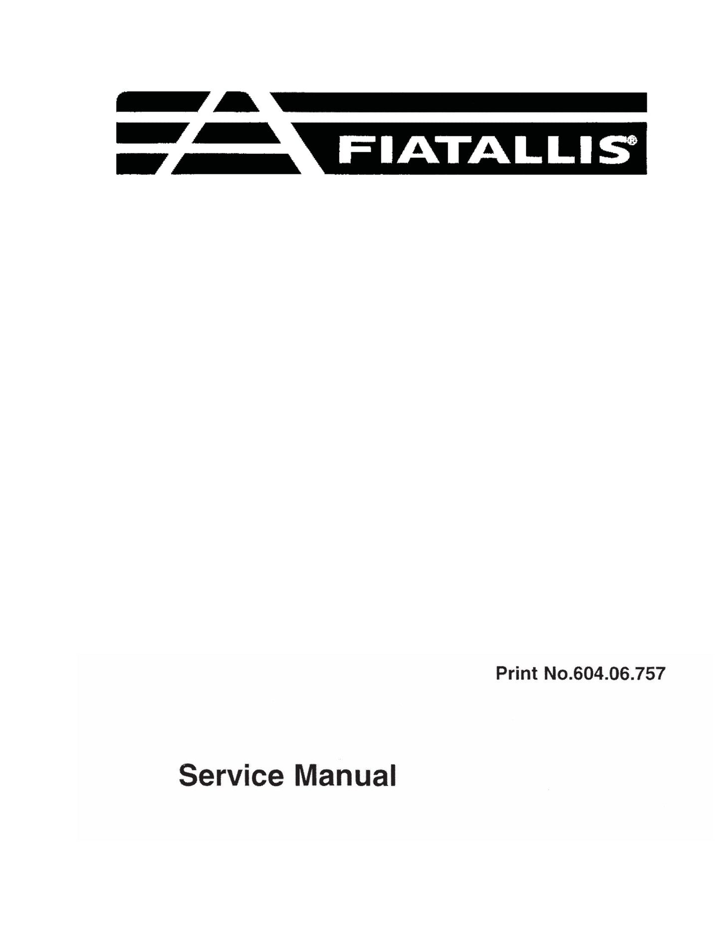 FIATALLIS Crawler Excavator Factory Workshop Service Manual 604.06.757