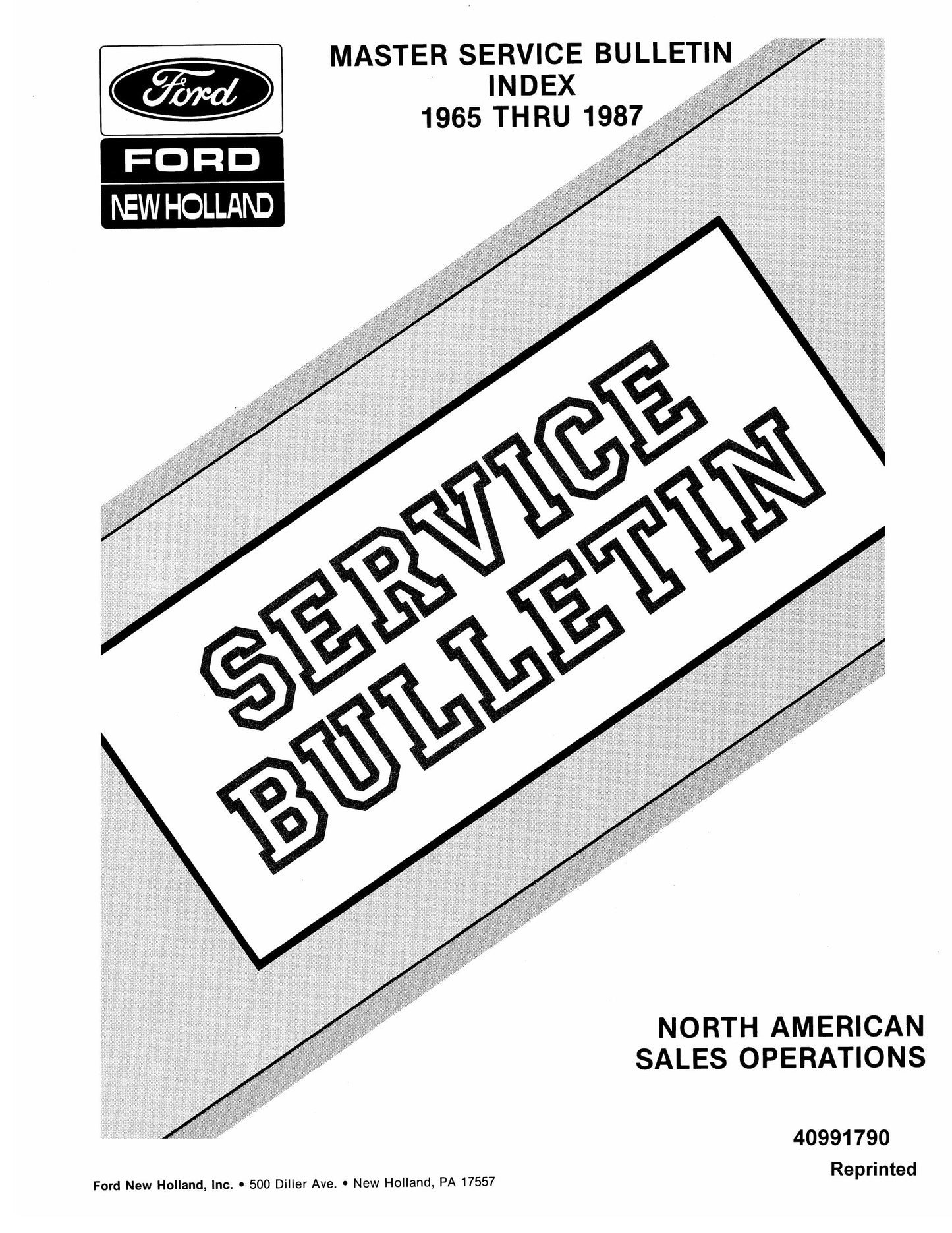 Ford 755 758 Backhoe Service Bulletin 40991790