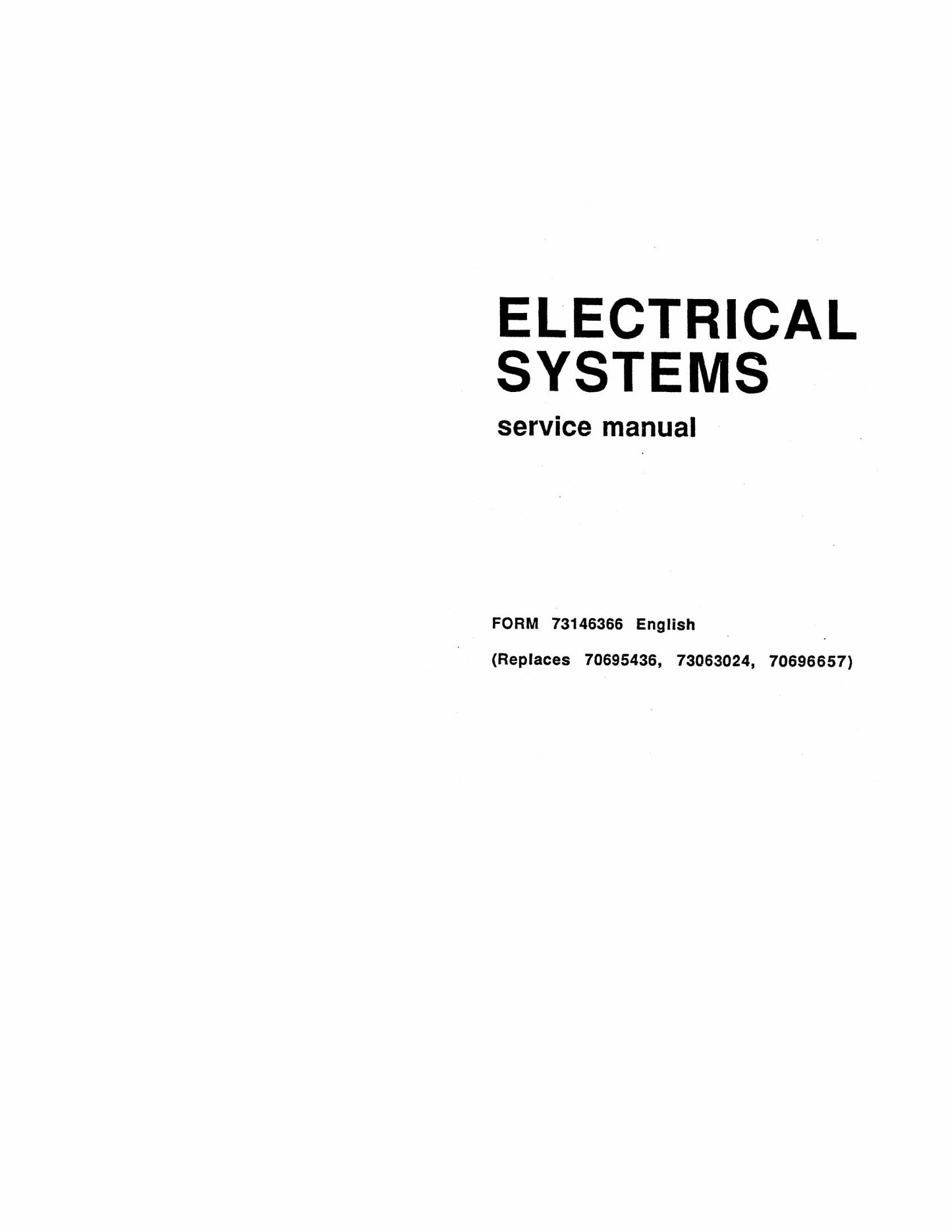 Fiatallis Model D Model 65 Motor Grader Electrical Systems Factory Workshop Service Manual 73146366