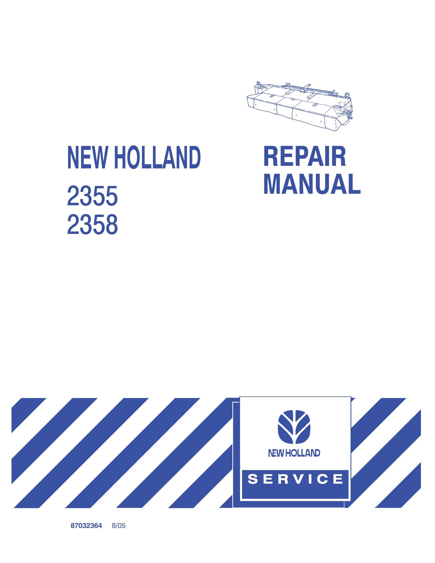 New Holland 2355 2358 Auger Header Factory Workshop Repair Manual