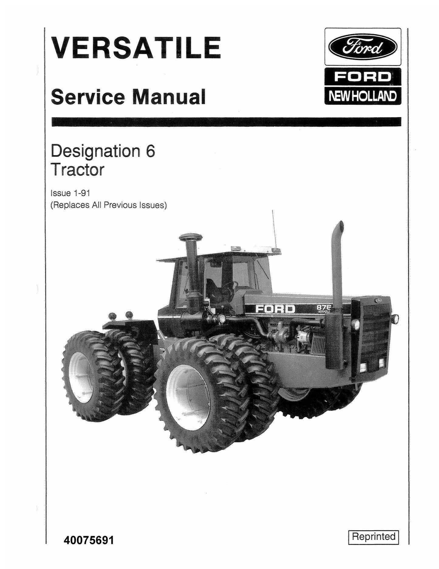 FORD 756 836 856 876 936 956 976 Tractor Factory Workshop Service Manual 40075691