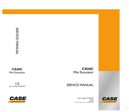 CASE CX60C Mini Excavator Factory Workshop Service Manual 51452123