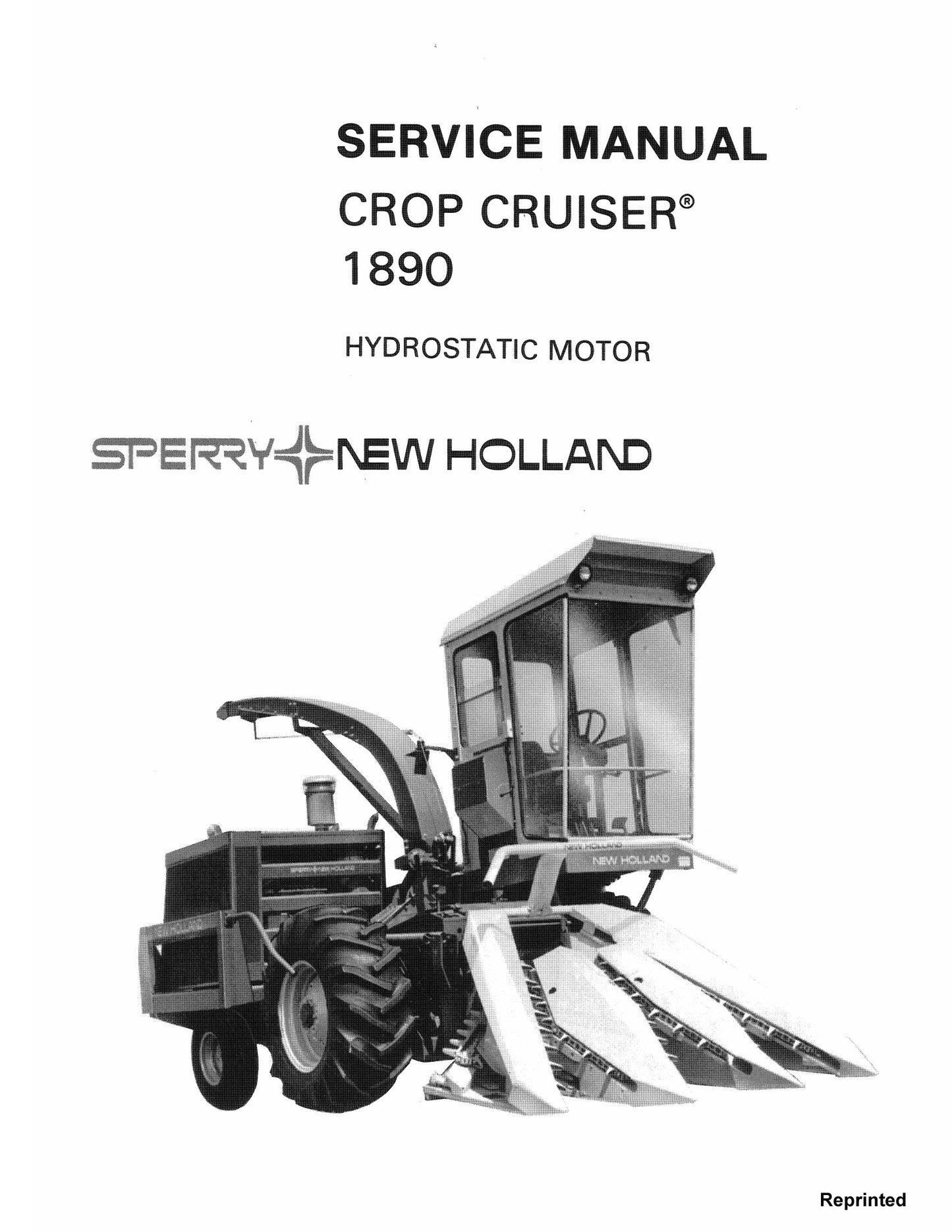 New Holland 1890 Crop Cruiser Factory Workshop Service Manual 40635000