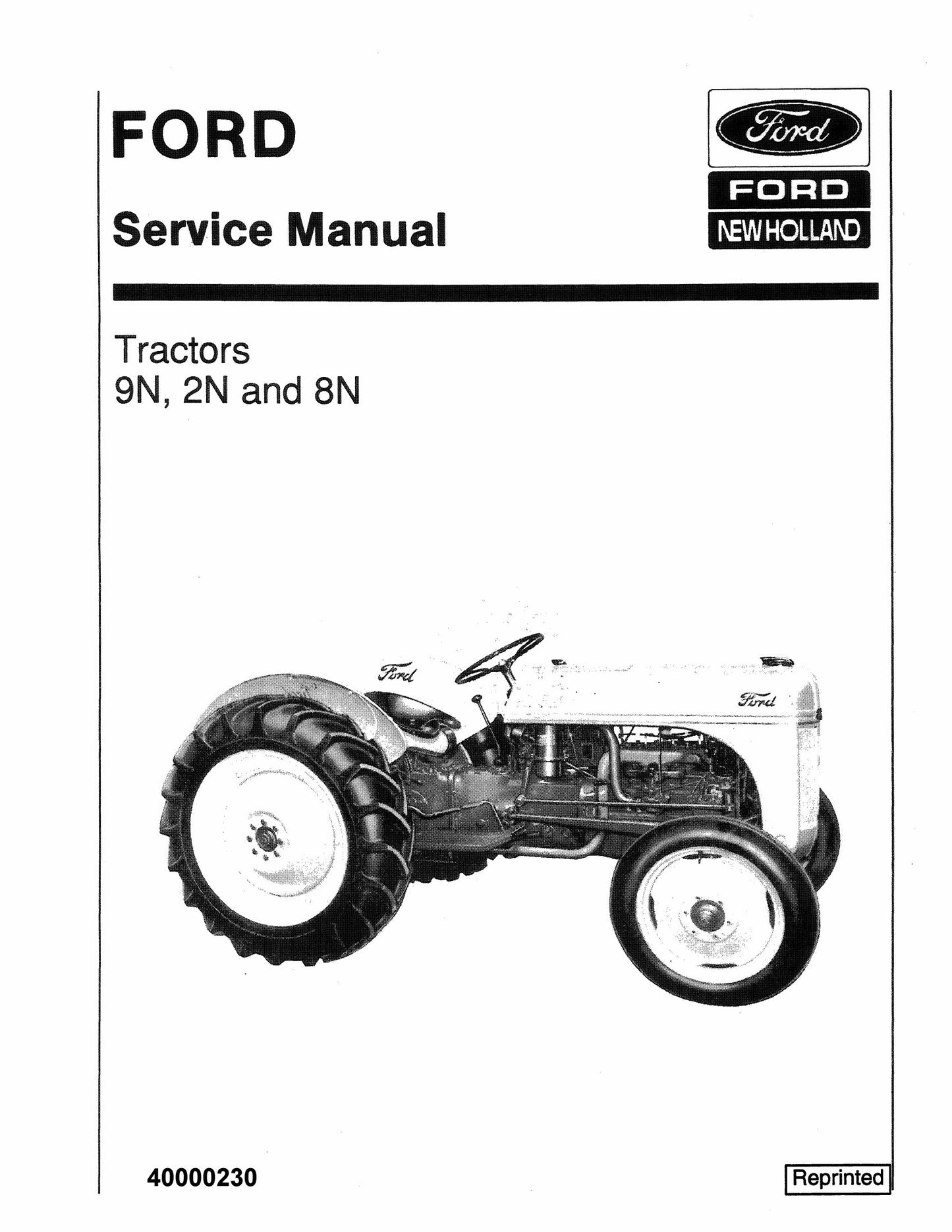 FORD 9N 2N 8N Tractor Factory Workshop Service Manual 40000230