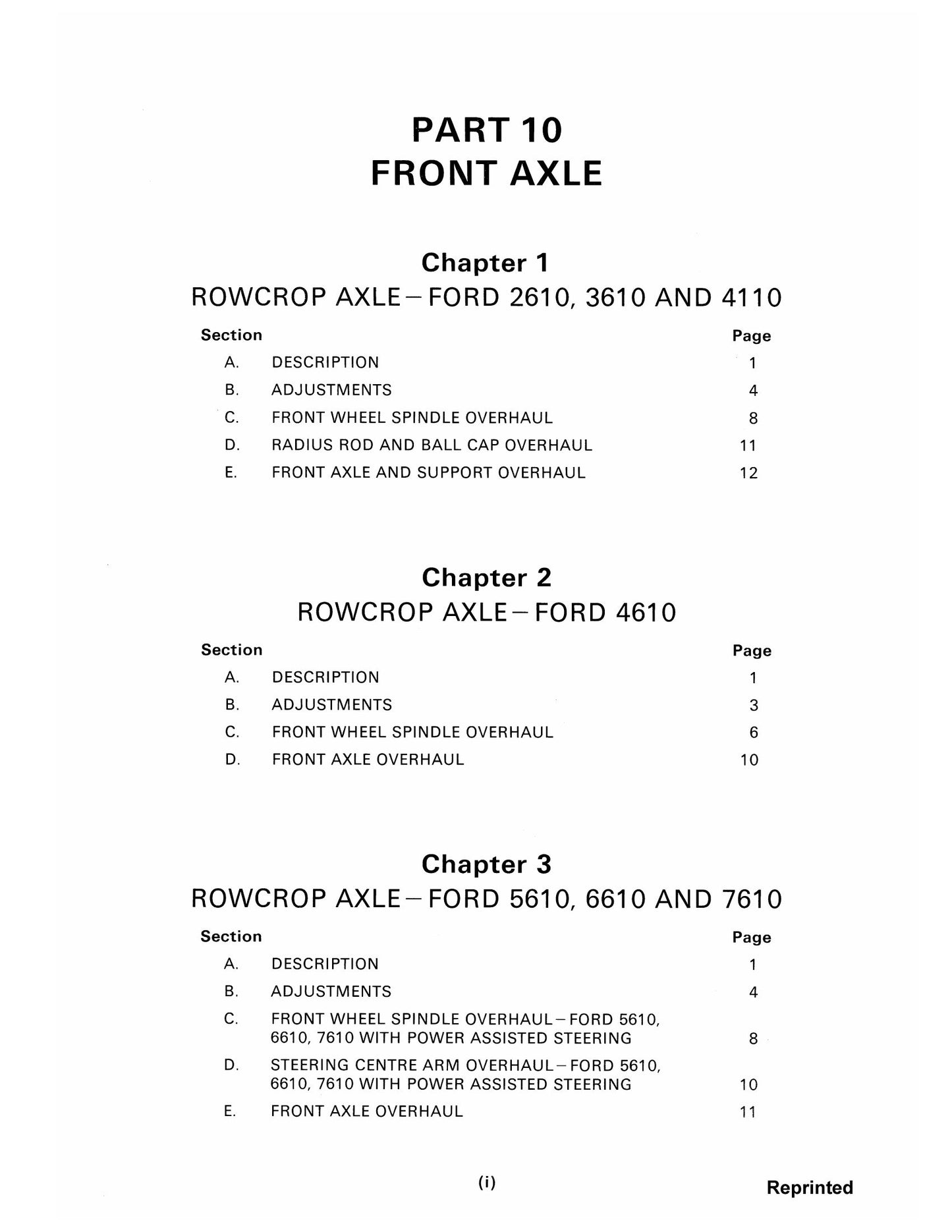 Ford 2610 3610 4110 4610 5610 6610 6710 7610 7710 7910 8210 Tractor Factory Workshop Service Manual