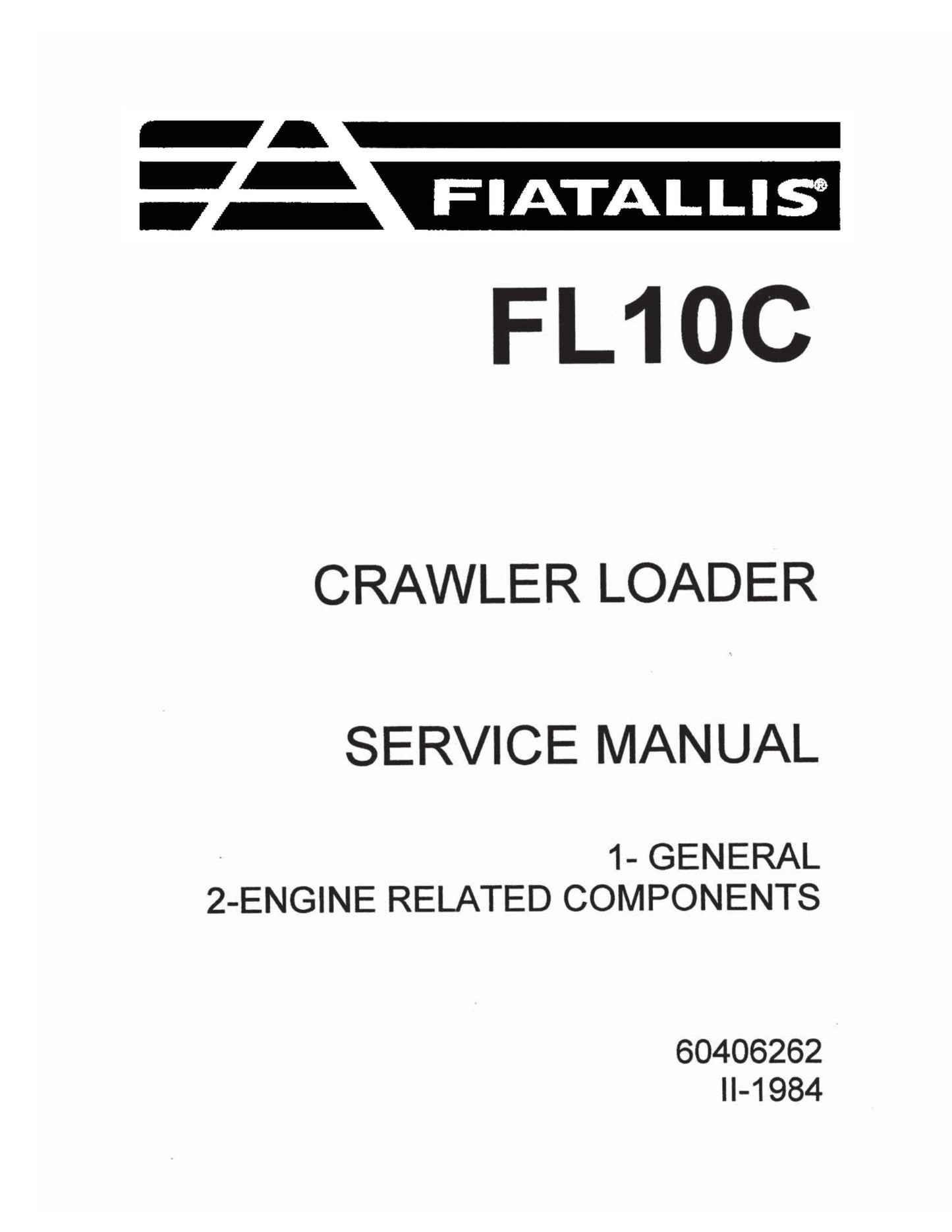 FIATALLIS FL10C Crawler Loader Factory Workshop Service Manual