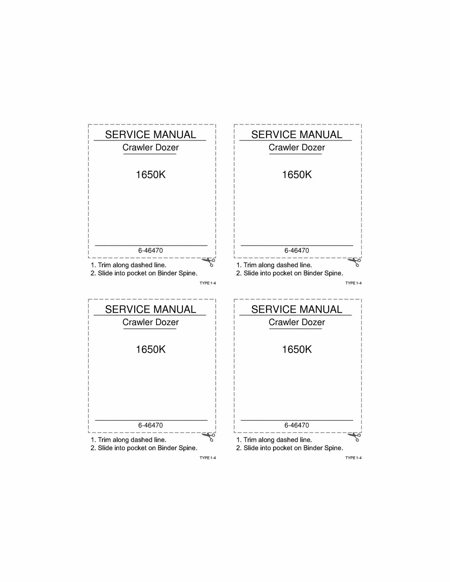 FIAT ALLIS 1650K Bulldozer Factory Workshop Service Manual 6-46470