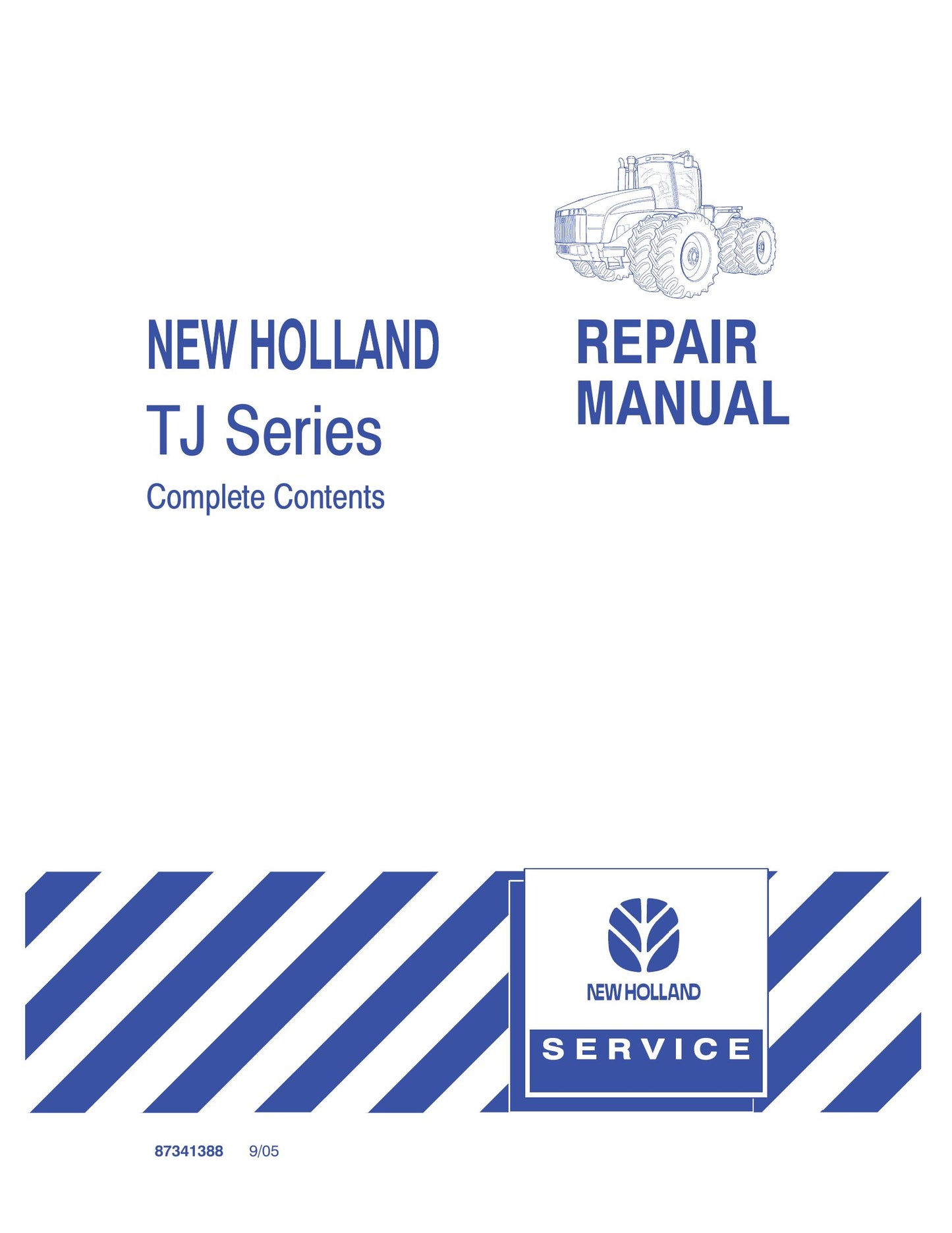 New Holland TJ275 TJ325 TJ375 TJ375HD TJ450 Tractor Factory Workshop Repair Manual 86642987