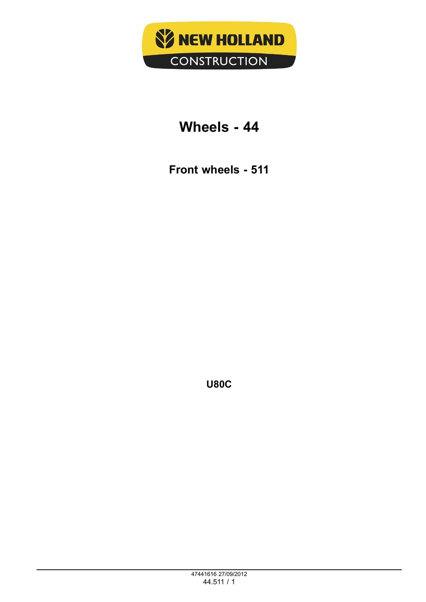 New Holland U80C Tractor Factory Workshop Service Manual 47441616