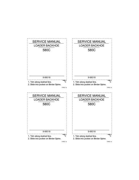 CASE 580C Backhoe Loader Factory Workshop Service Manual 9-66018