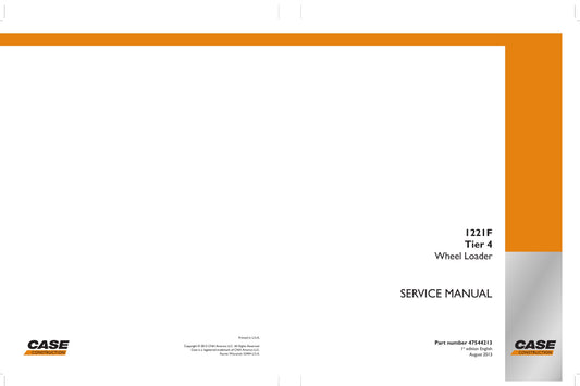 CASE 1221F Wheel Loader Factory Workshop Service Manual 4754213