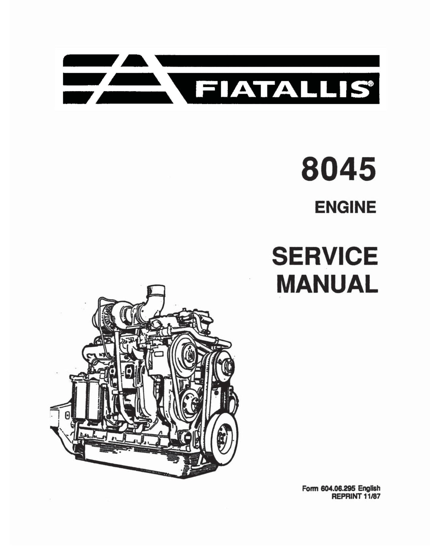 FIATALLIS 8045 Engine Factory Workshop Service Manual 604.06.295
