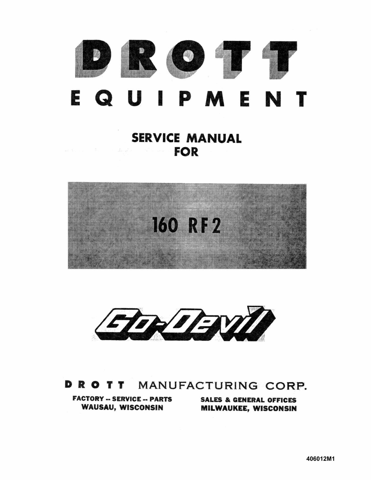 DROTT 160 RF2 Crawler Excavator Factory Workshop Service Manual 406012M1 DMC FORM 1245