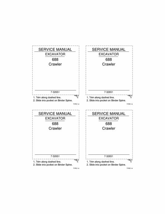 CASE 688 Crawler Excavator Factory Workshop Service Manual 7-32651