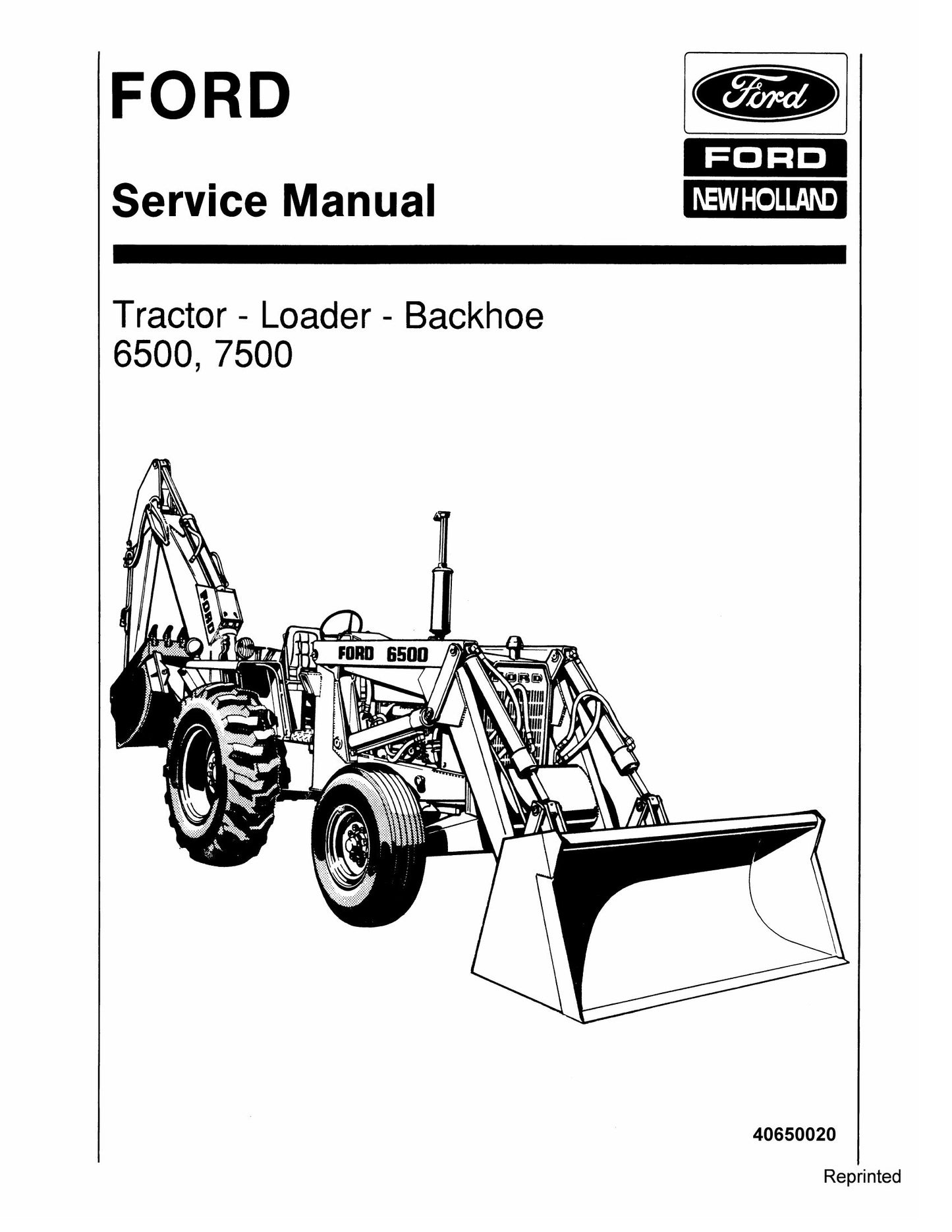 Ford 6500 7500 Tractor Loader Backhoe Factory Workshop Service Manual 40650020