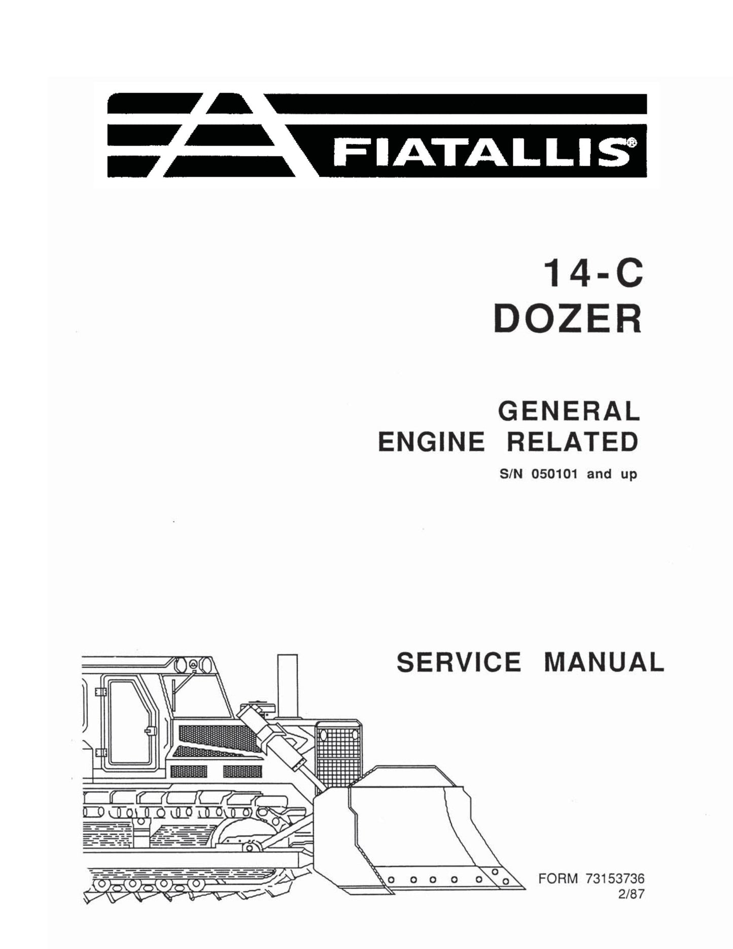 FIATALLIS 14-C Bulldozer Factory Workshop Service Manual 73153736