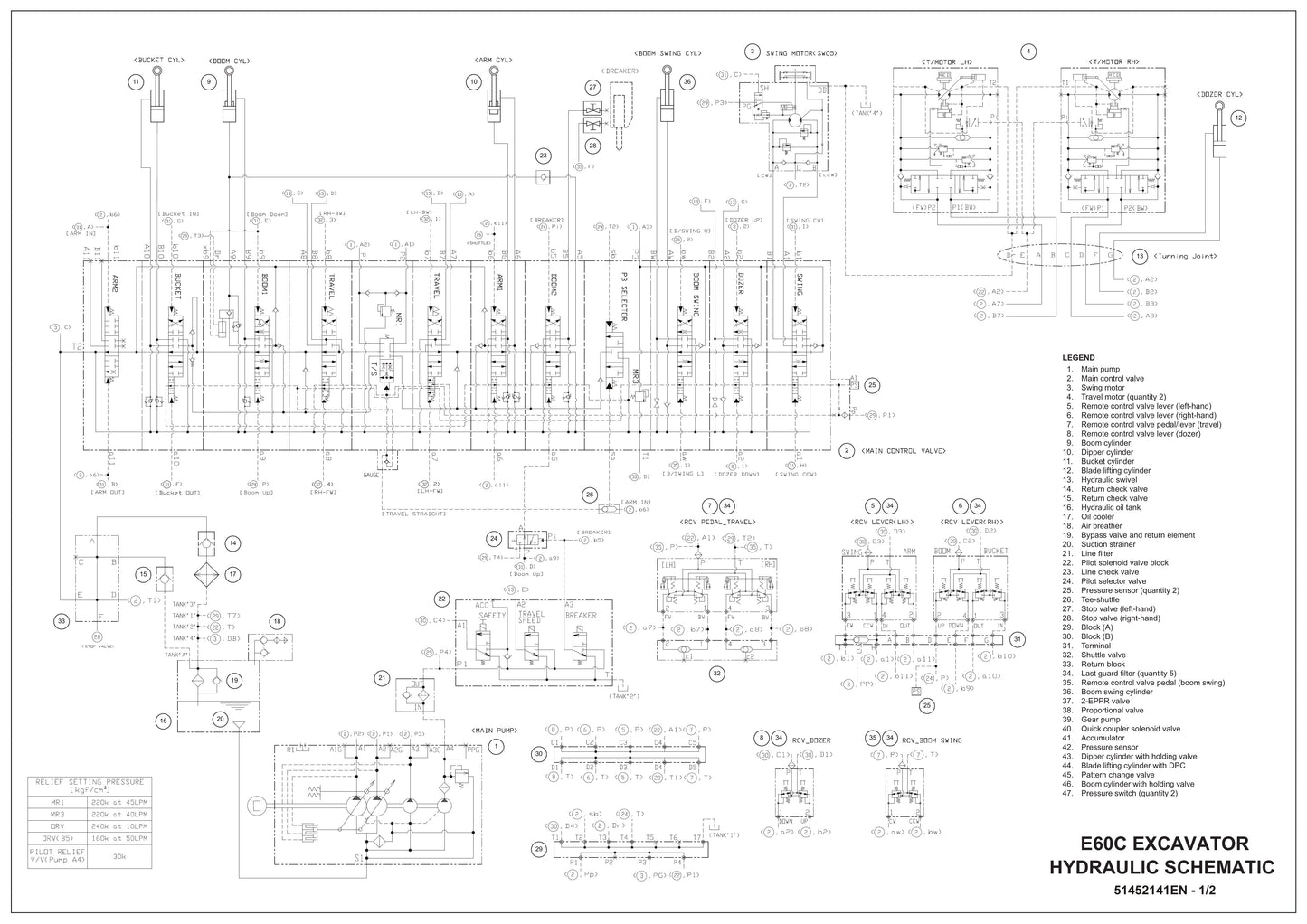 E60C Crawler Excavator Hydraulic Schematic 51452141EN
