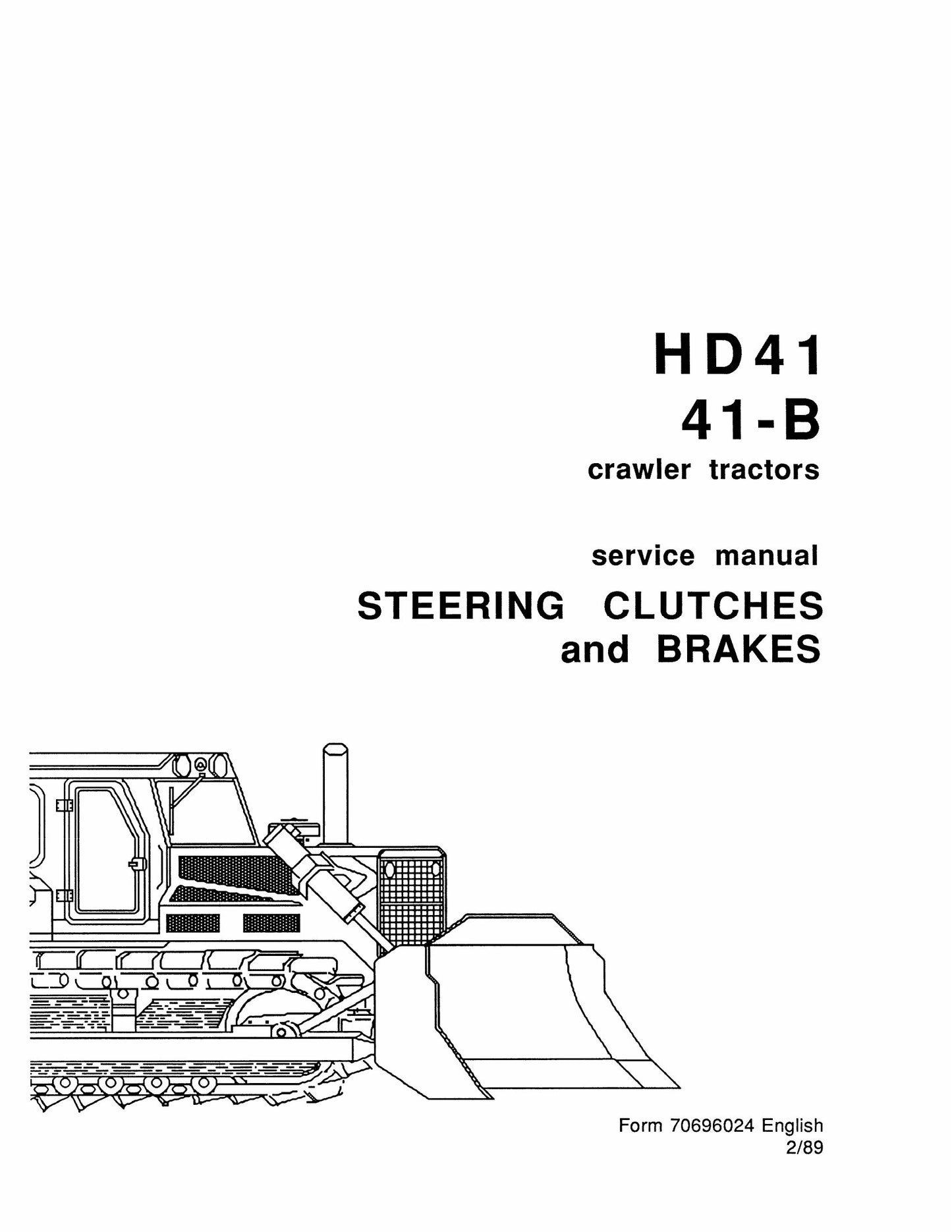 Fiat-Allis HD41 41-B Crawler Tractor Factory Workshop Service Manual 70696024