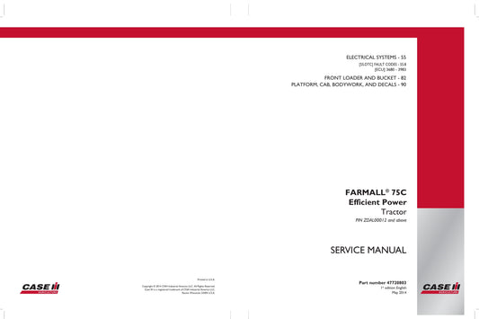 CASE FARMALL 75C Tractor Factory Workshop Service Manual 47720798