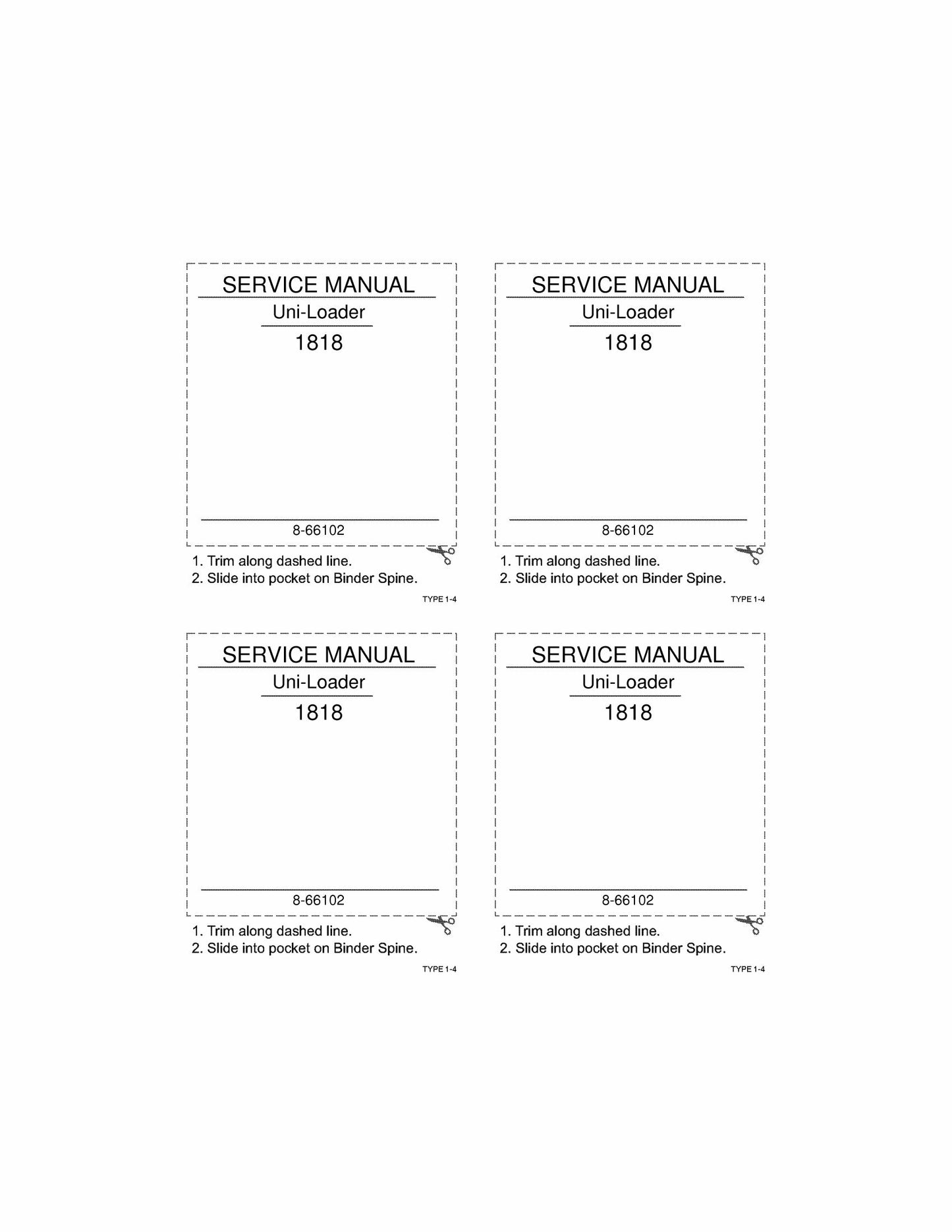 CASE 1818 Skid Steer Loader Factory Workshop Service Manual 8-66102