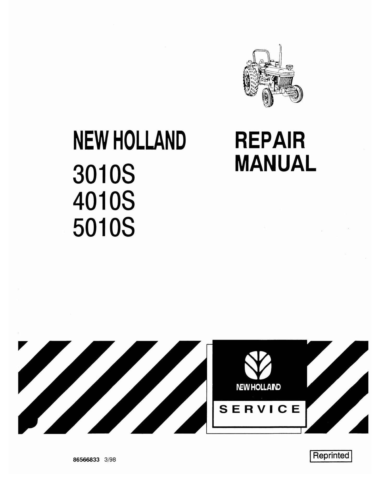 New Holland 3010S 4010S 5010S Tractor Factory Workshop Repair Manual