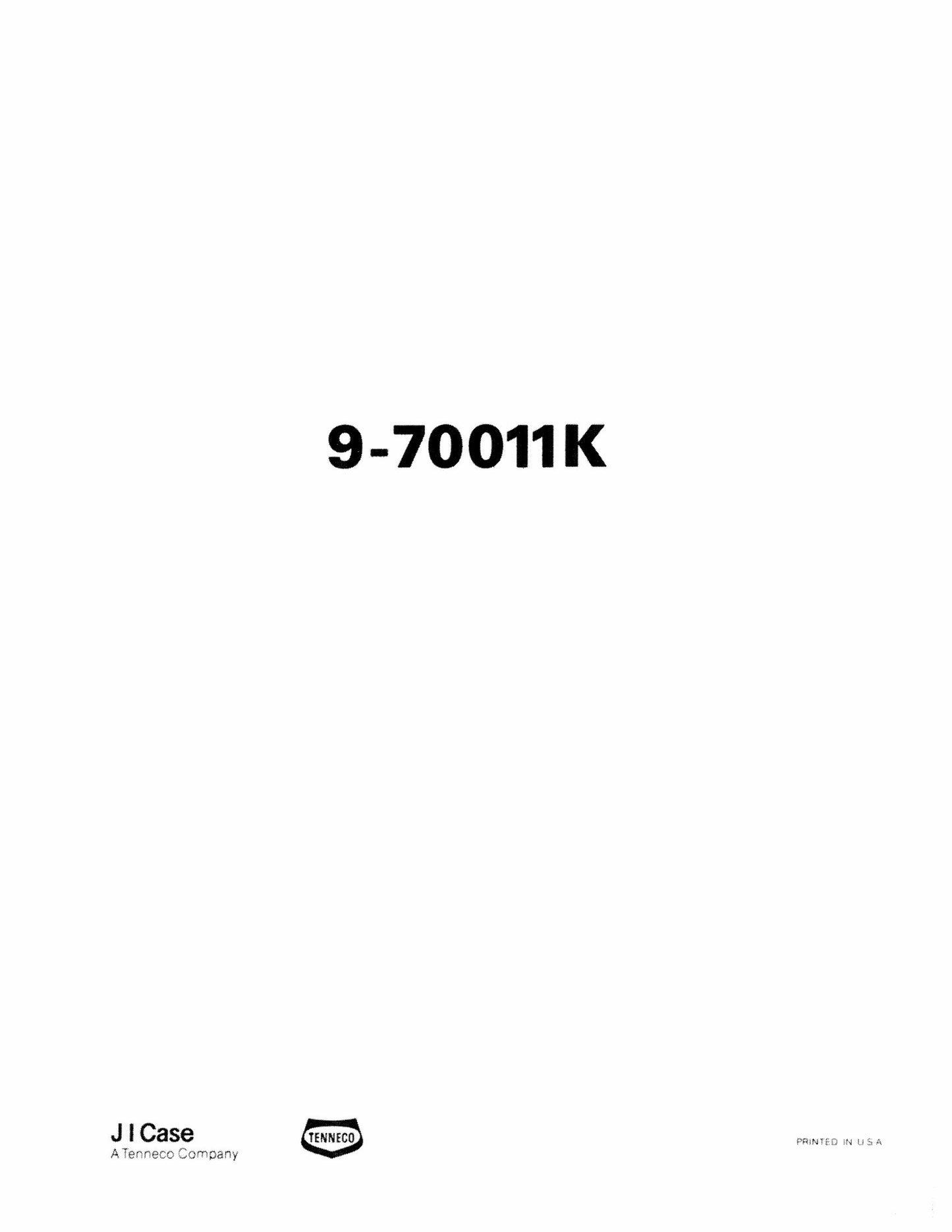 CASE 9-70011K Factory Workshop Parts Catalog
