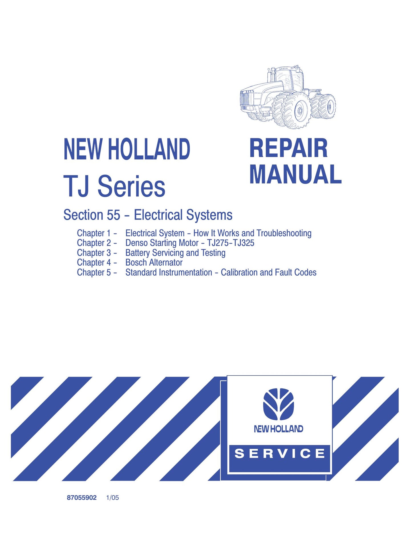New Holland TJ275 TJ325 Tractor Factory Workshop Repair Manual