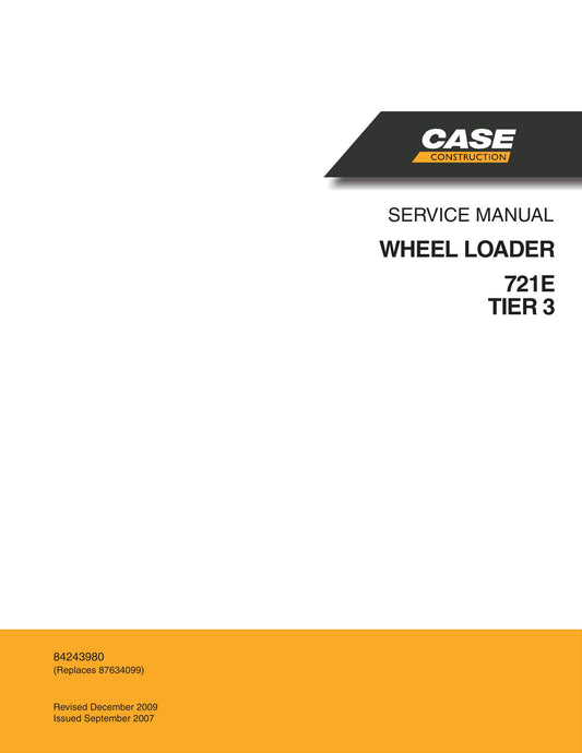 CASE 721E Wheel Loader Factory Workshop Service Manual 84243980