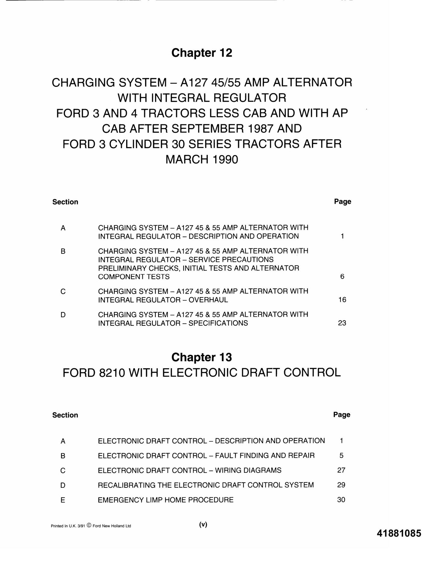 Ford 3 4 3230 3430 3930 4130 4630 8210 Tractor Factory Workshop Service Manual 41881085
