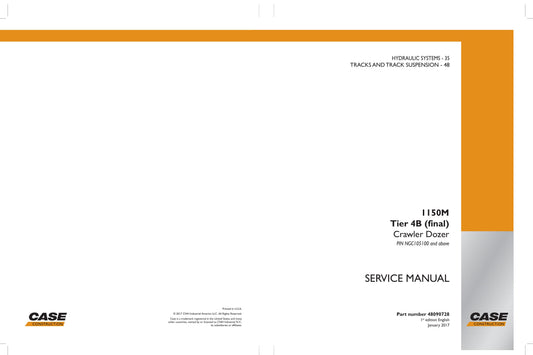 CASE 1150M Bulldozer Factory Workshop Service Manual 48999728