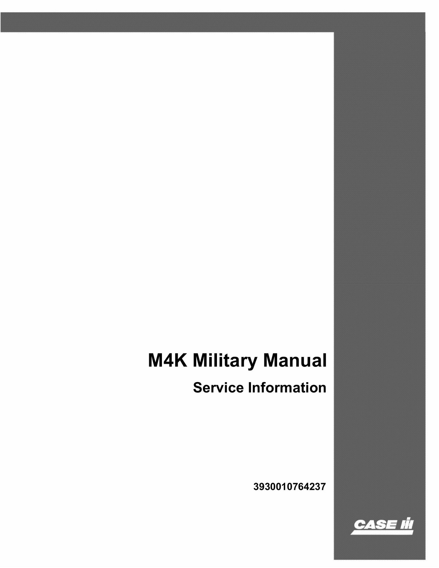 CASE M4K Military Manual Service Information 3930010764237