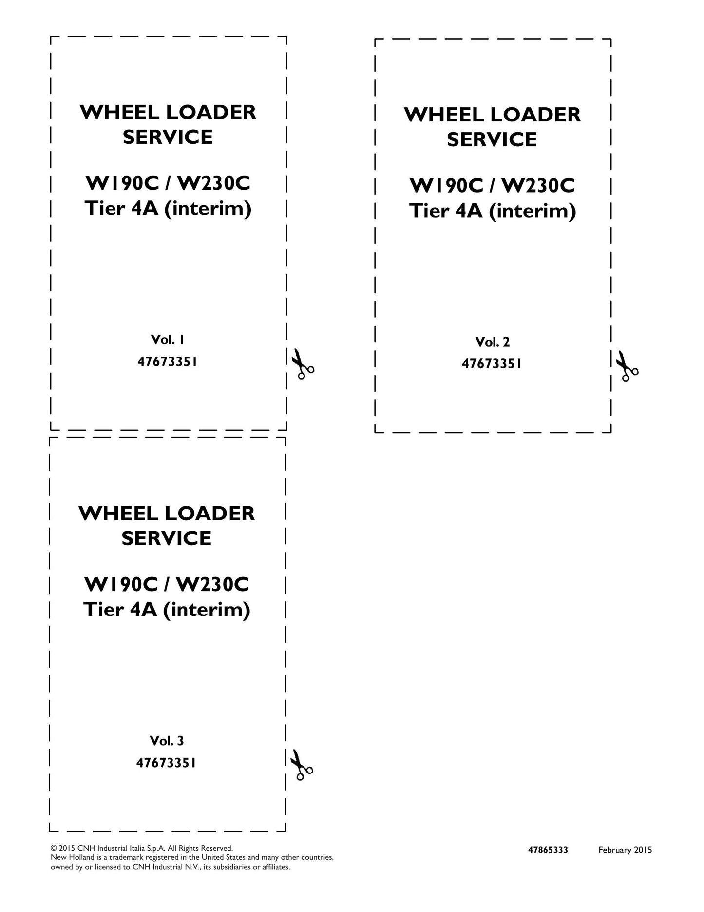 New Holland W190C W230C Wheel Loader Factory Workshop Service Manual 47865326