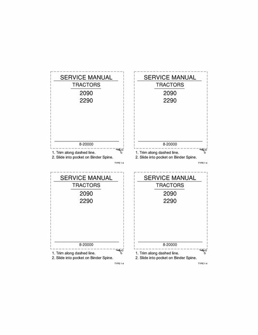 CASE 2090 2290 Tractor Factory Workshop Service Manual 8-20000