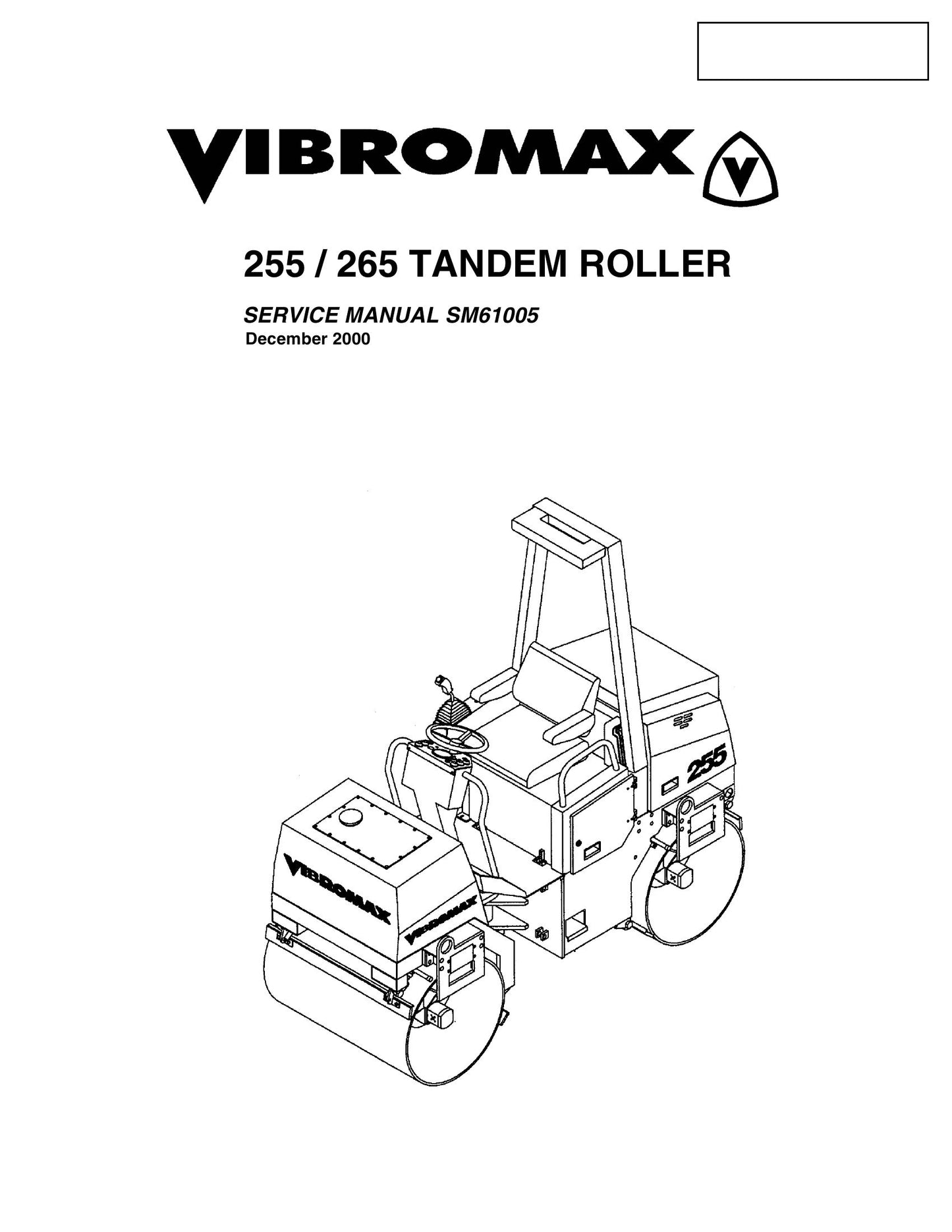 Vibromax 255 265 Tandem Roller Factory Workshop Service Manual SM61005