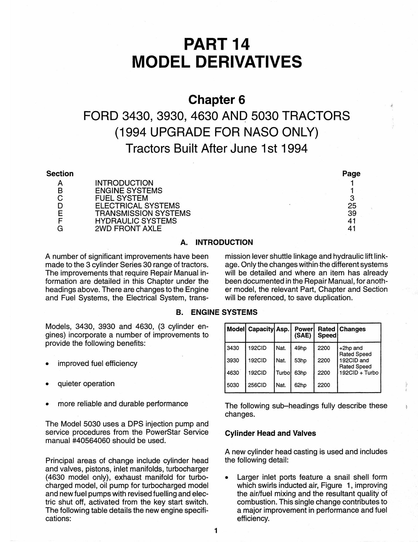Ford 3430 3930 4630 5030 Tractor Factory Workshop Service Manual