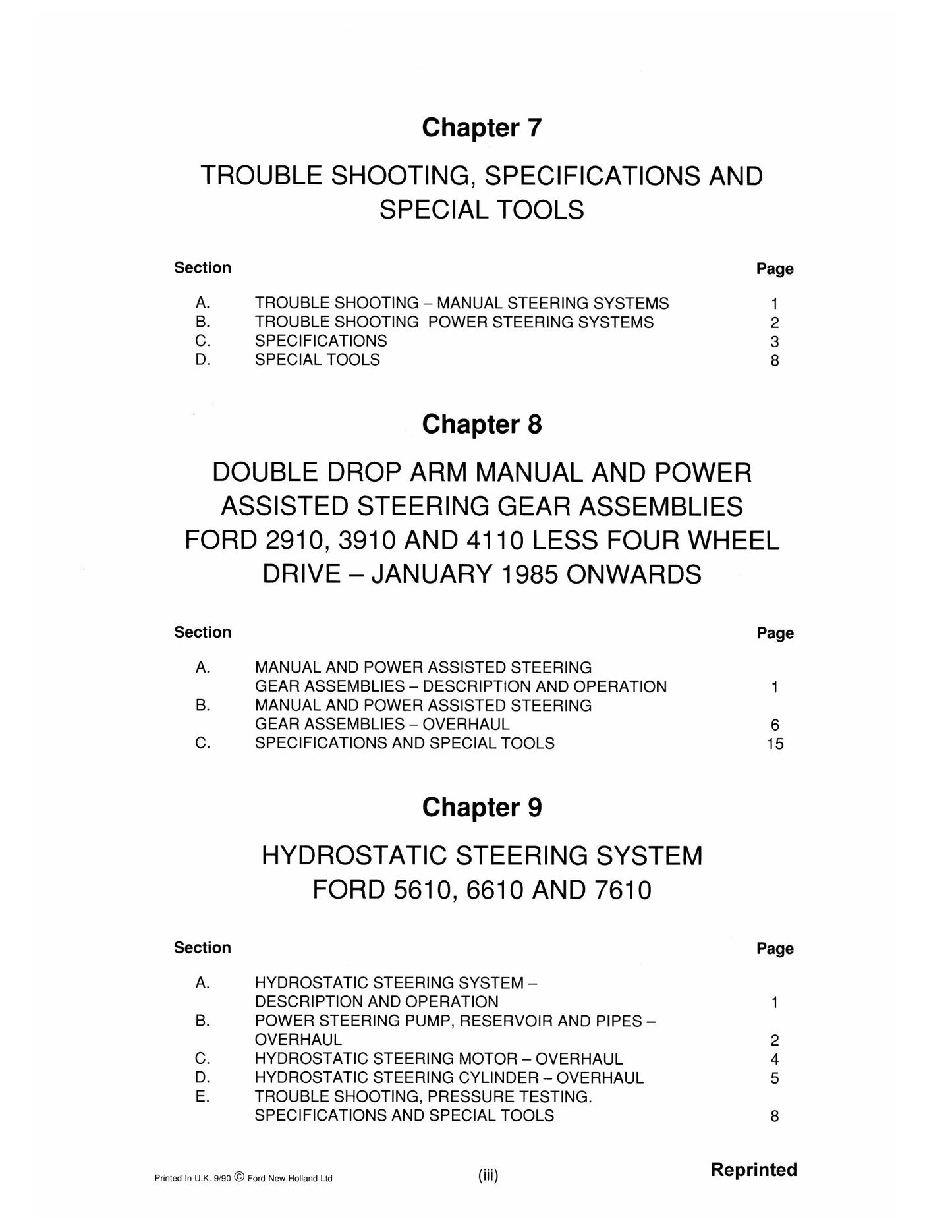 New Holland 2910 3910 4110 3230 3430 3930 4130 4630 5610 6610 7610 Tractor Factory Workshop Service Manual