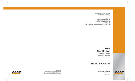 CASE 850M Bulldozer Factory Workshop Service Manual 48090742