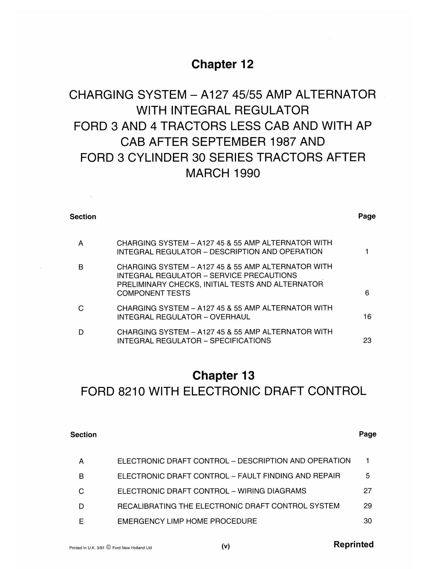 New Holland 3230 3430 3930 4130 4630 8210 Tractor Factory Workshop Service Manual