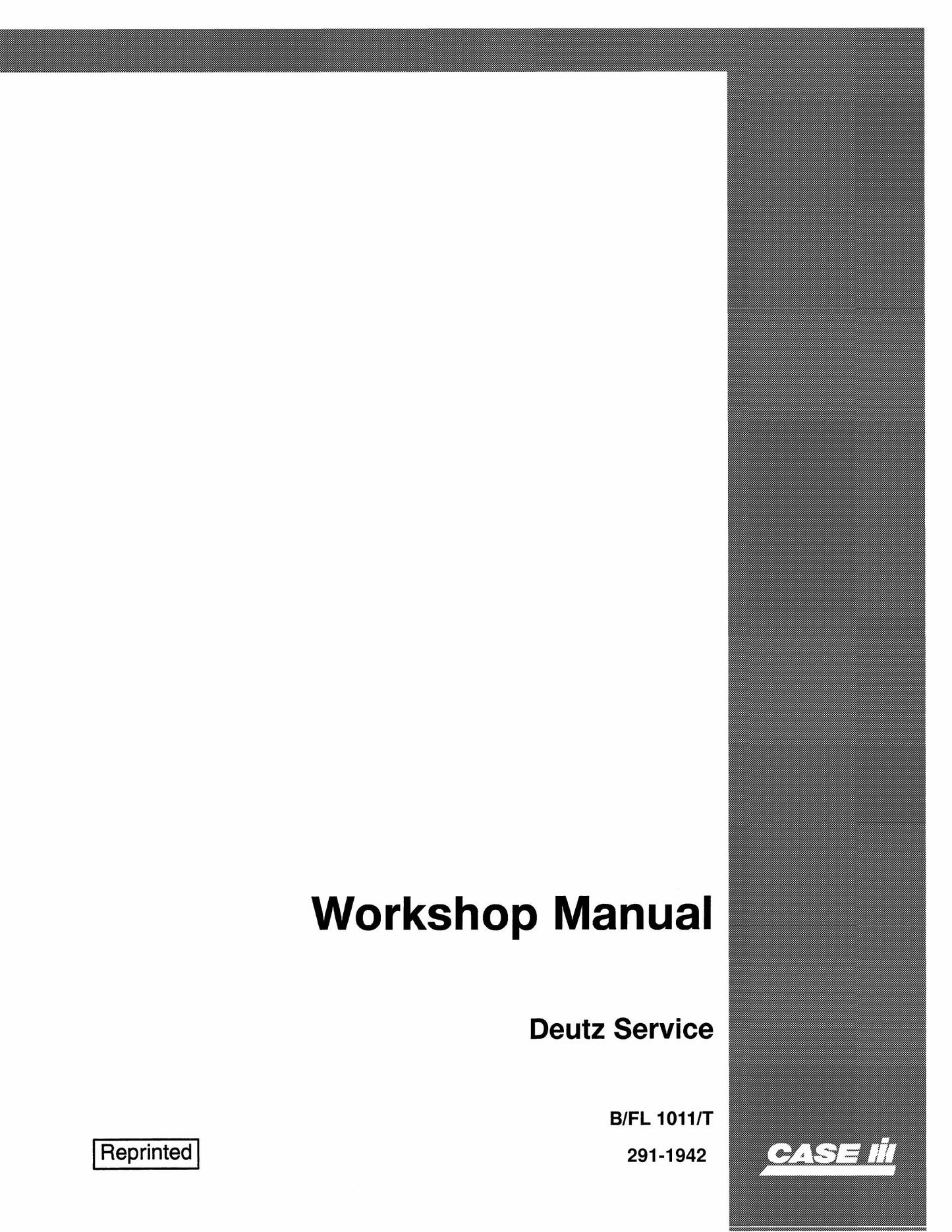 CASE B/FL 1011/T Engine Workshop Manual 291-1942