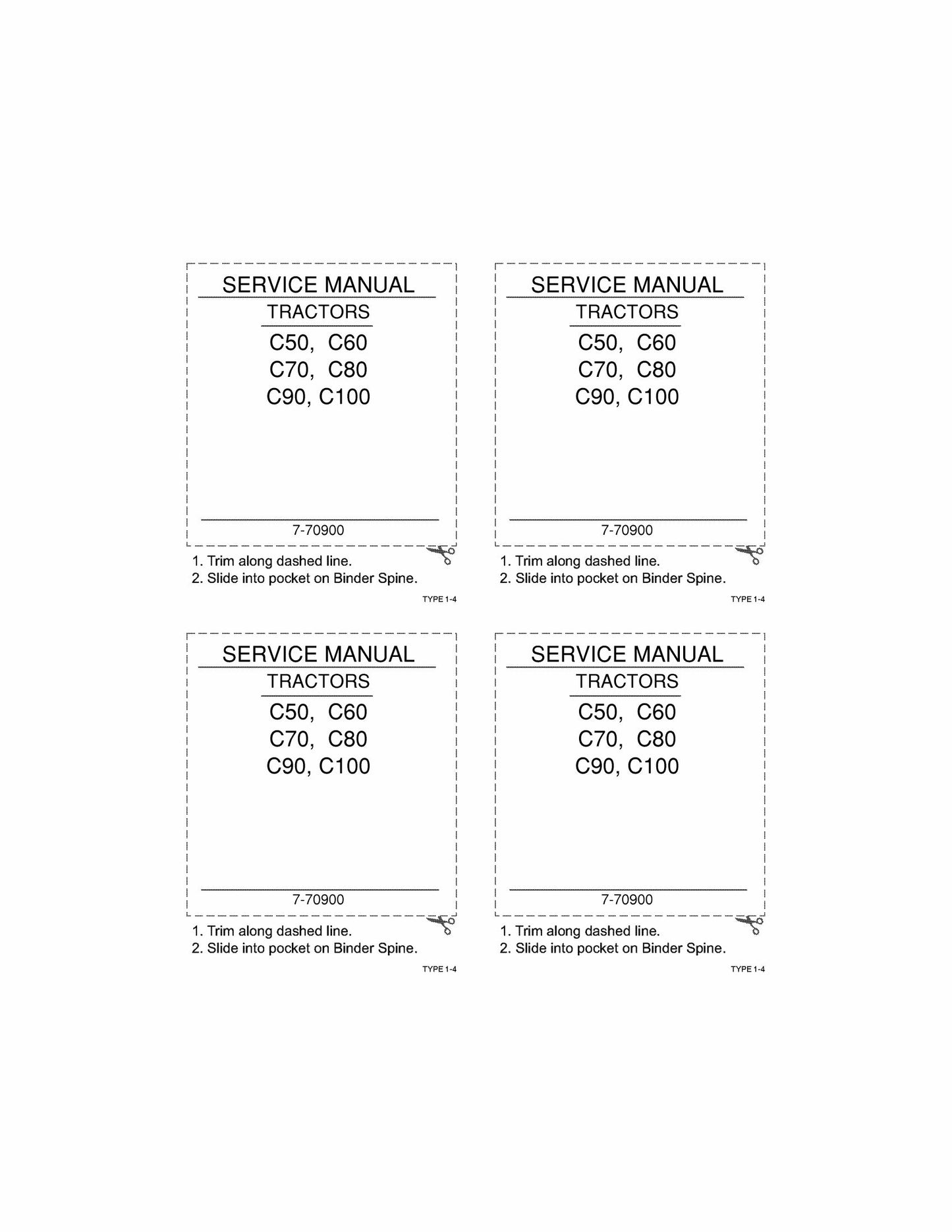 CASE C50 C60 C70 C80 C90 C100 Tractor Factory Workshop Service Manual 7-70900