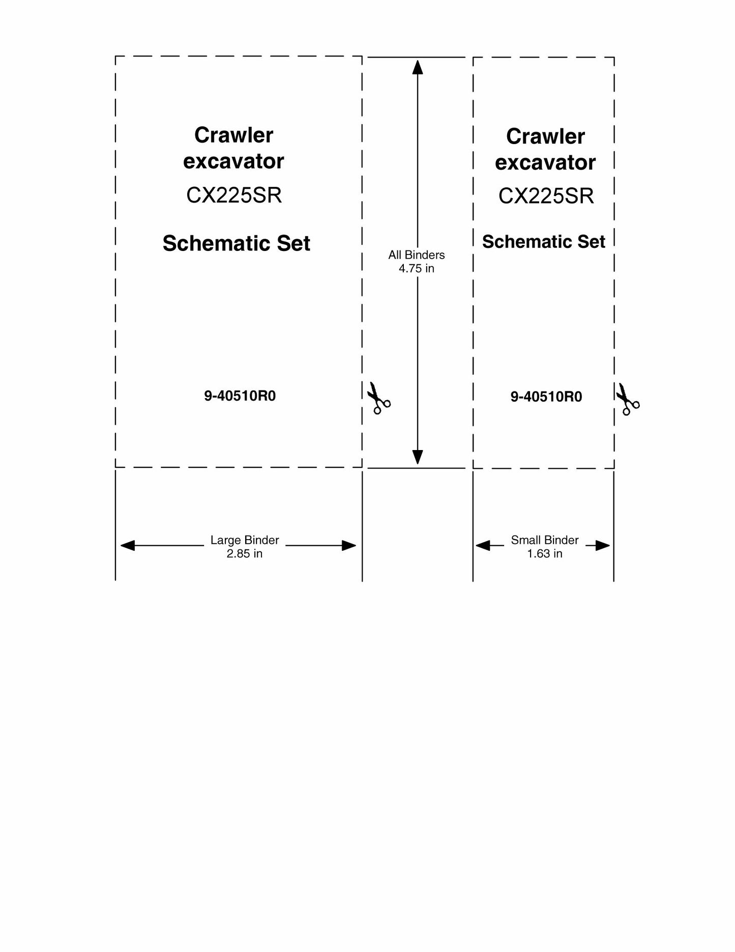 CASE CX225SR Crawler Excavator Schematic Set 9-40510R0