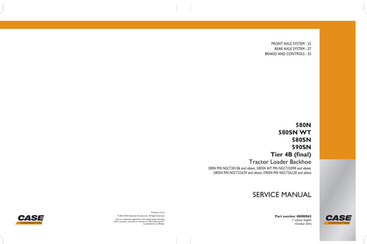 CASE 580N 580SN 580SN WT 590SN Backhoe Loader Factory Workshop Service Manual 48088065