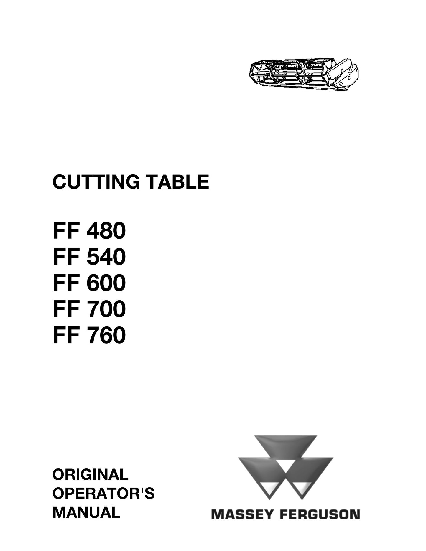 MASSEY FERGUSON FF480 FF540 FF600 FF700 FF760 Forage Harvester Factory Workshop Operator Manual