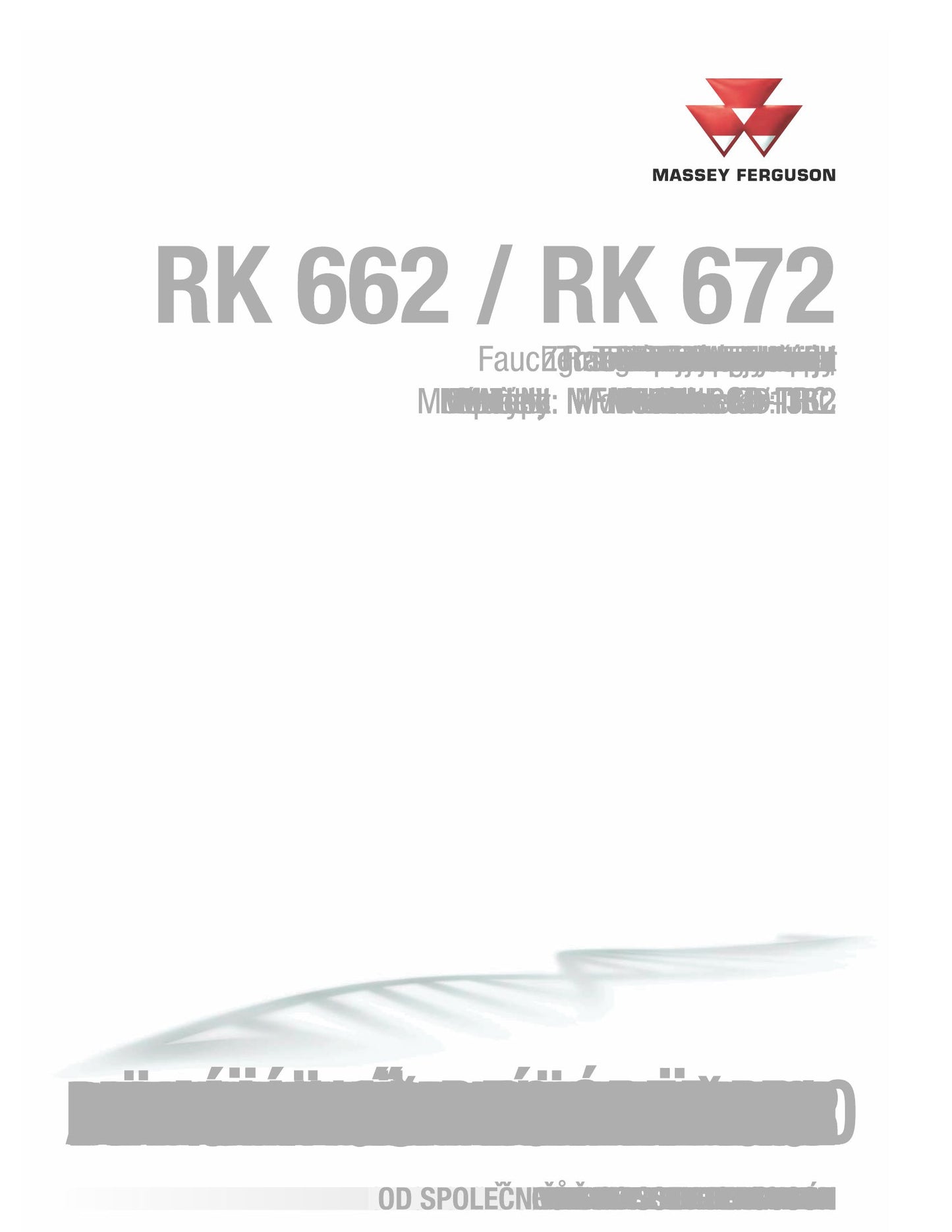 MASSEY FERGUSON RK 662 RK 672 Round Baler Factory Workshop Operator Manual