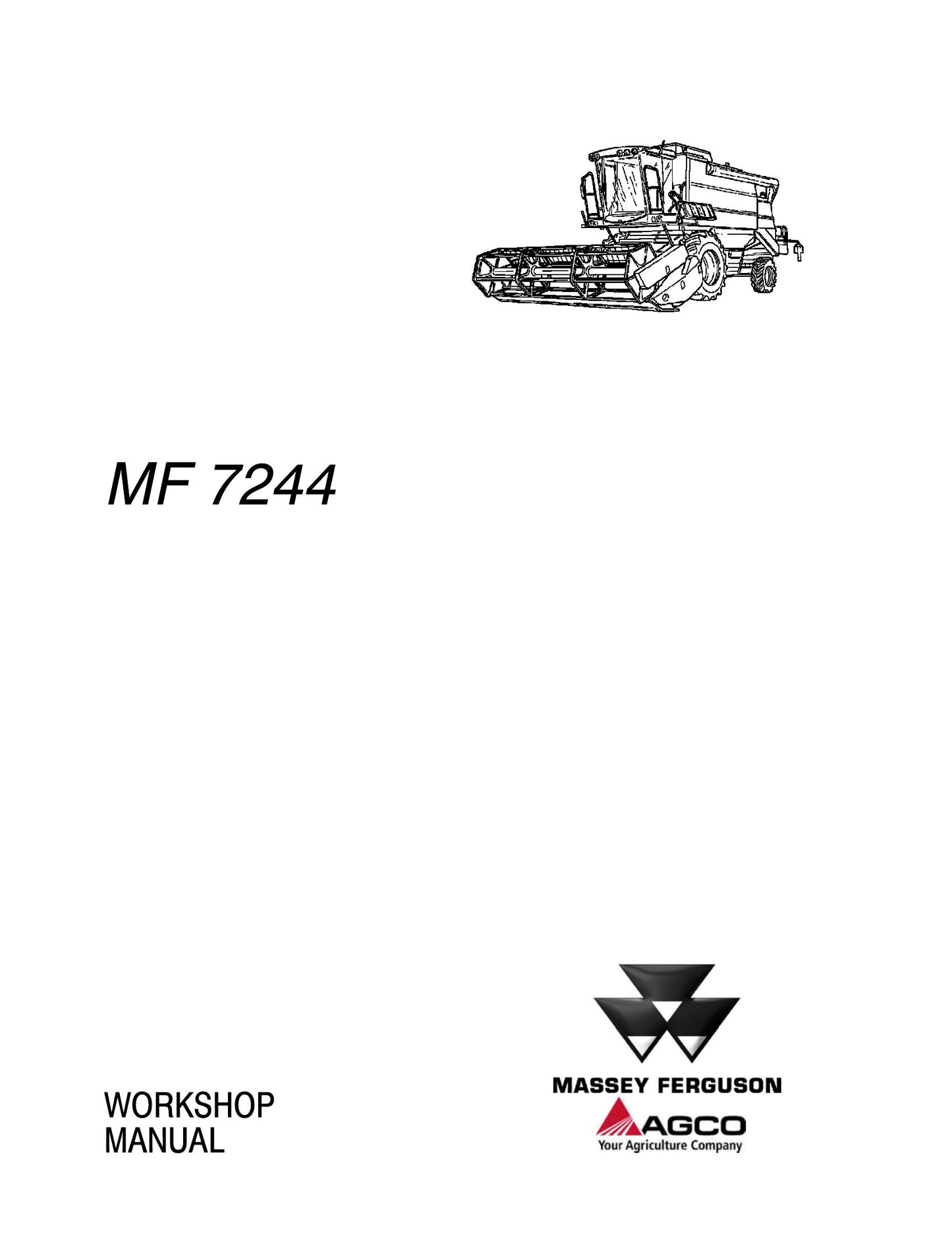 MASSEY FERGUSON MF 7244 Combine Harvester Workshop Manual
