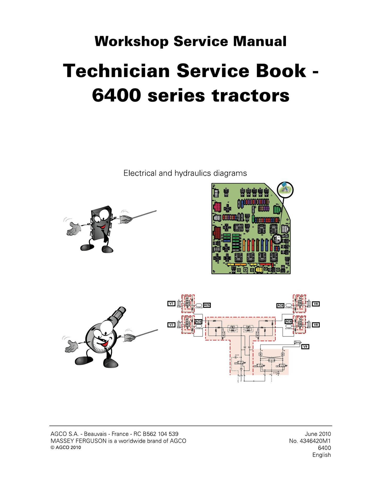 MASSEY FERGUSON 6400 Series Tractor Workshop Factory Workshop Service Manual 4346420M1