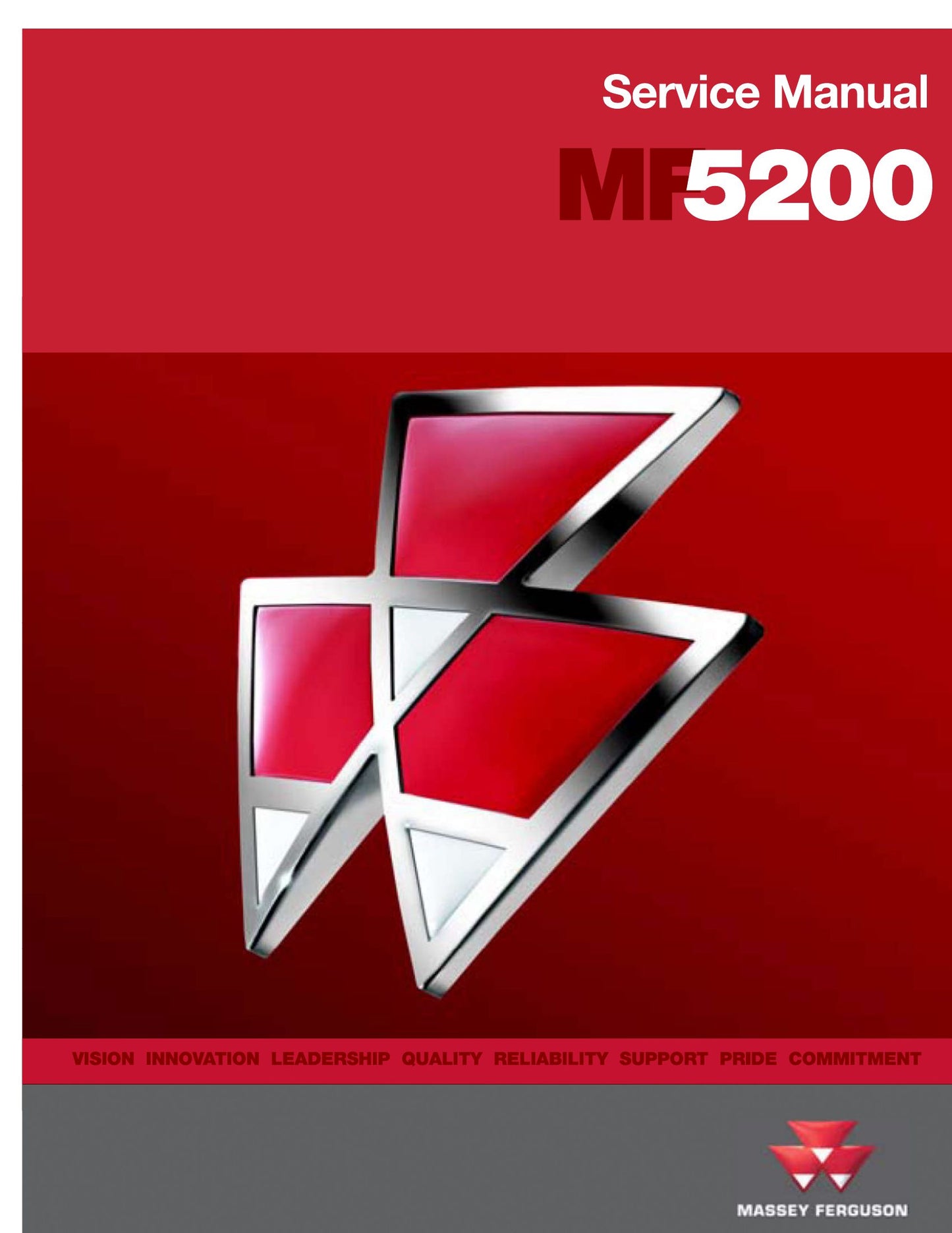 MASSEY FERGUSON MF5200 Tractor Factory Workshop Service Manual