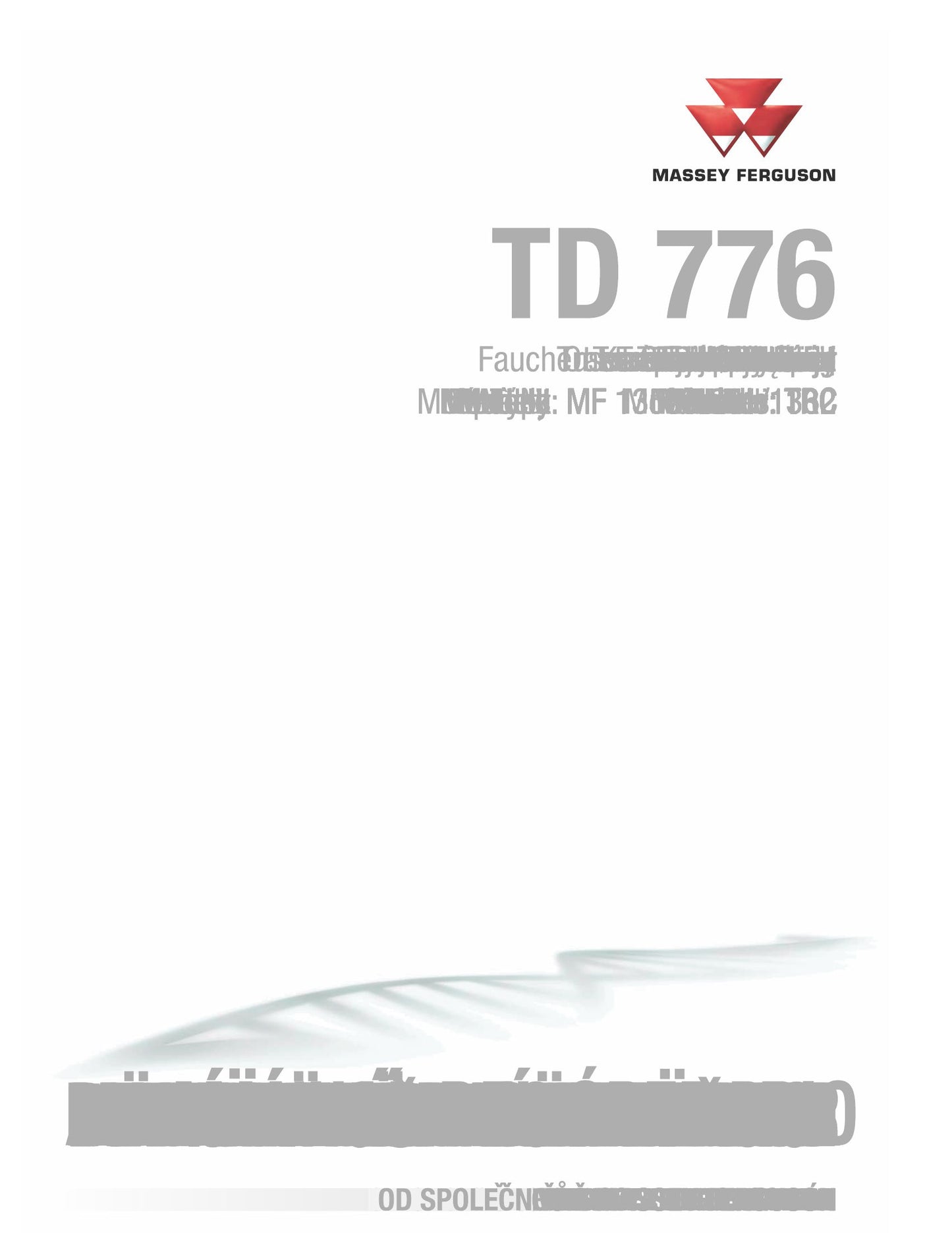 MASSEY FERGUSON TD 776 Tractor Factory Workshop Operator Manual