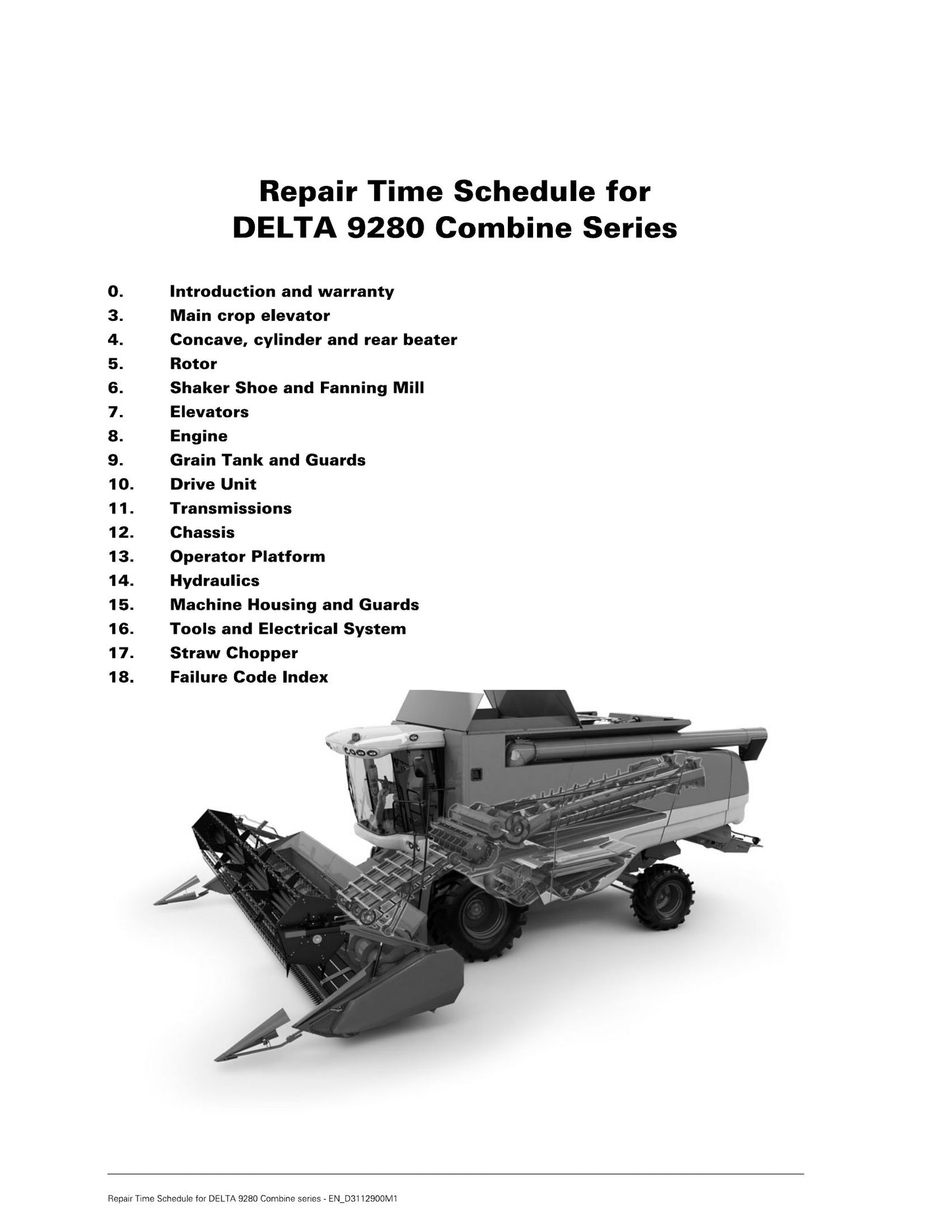 AGCO DELTA 9280 Combine Harvester Repair Time Schedule EN_D3112900M1