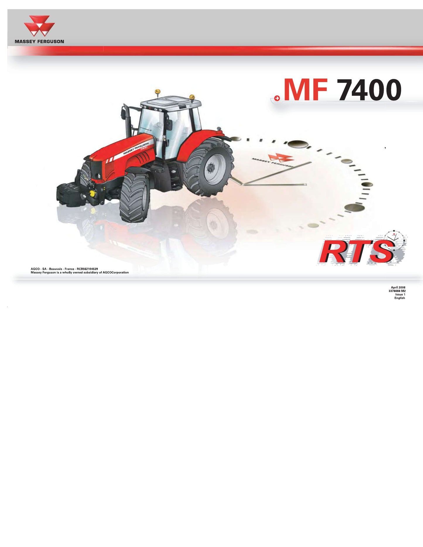 MASSEY FERGUSON MF 7400 Tractor Factory Workshop Parts Catalog